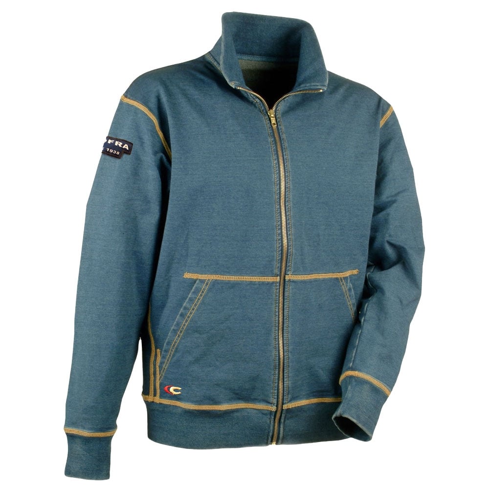 Felpa da lavoro Cofra Modello Jeans WIGHT Colore Blu - Tg. L.