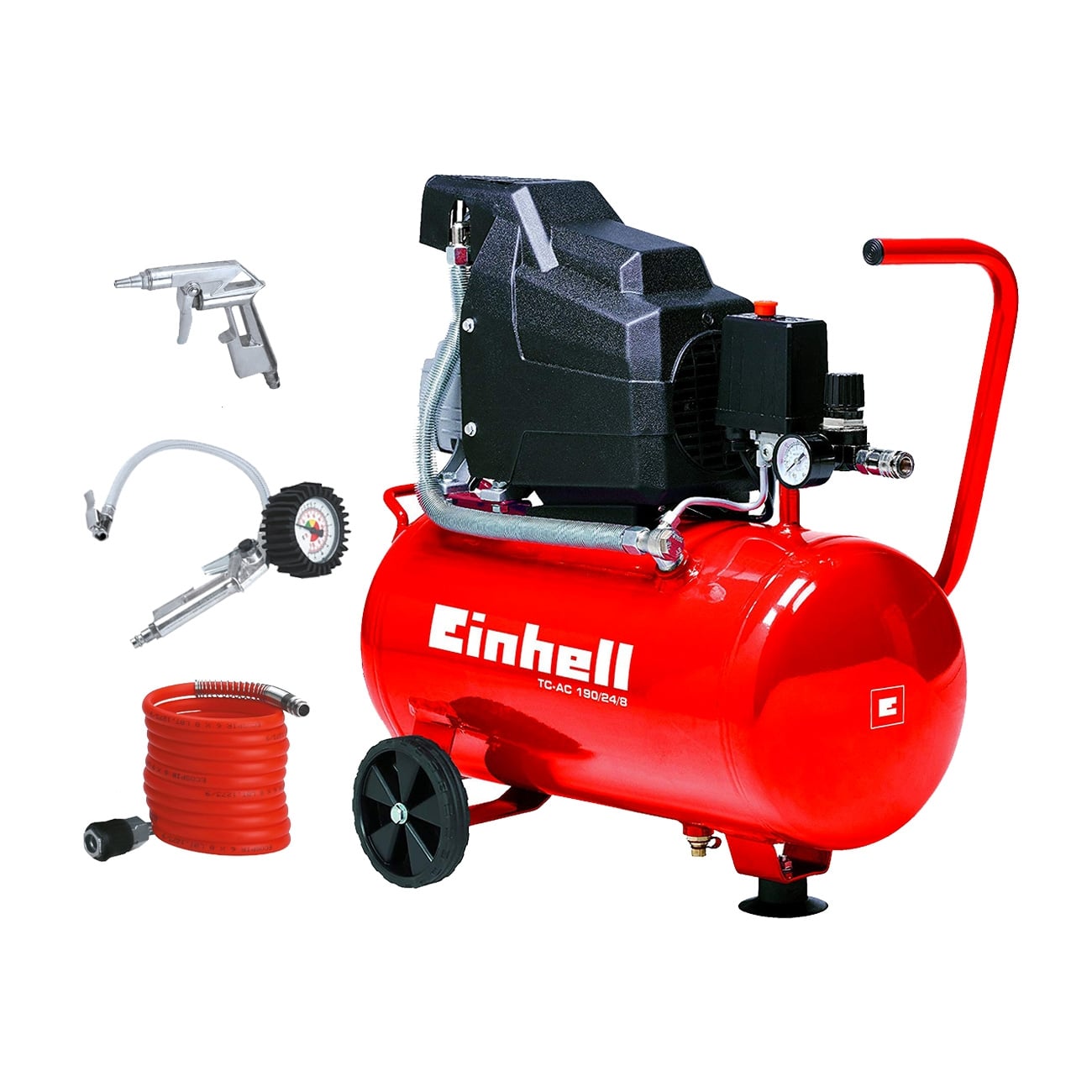 Compressore D'Aria Einhell - Serbatoio 24 Litri, Rosso, Per Lavori Fai-Da-Te - Foto 9