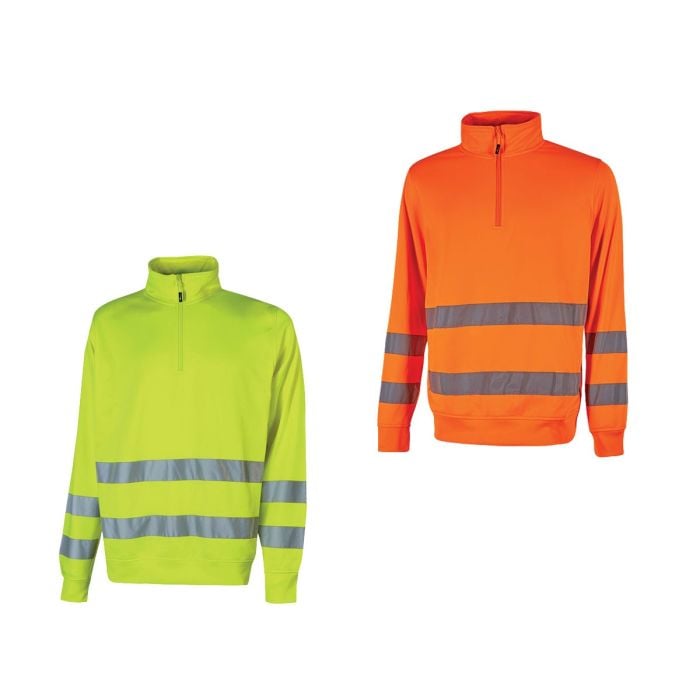 Felpa da lavoro alta visibilità U-Power Felis mezza zip