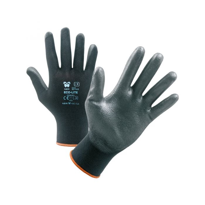 Guanti Da Lavoro In Maglia Con Palmo In PU - 12 Paia, Taglia L, Leggeri E Traspiranti, Nero - Foto 9