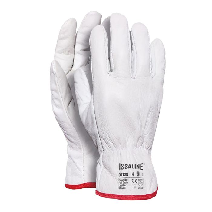 Guanti in pelle fiore da lavoro Industrial Starter 07139 bianchi a soli