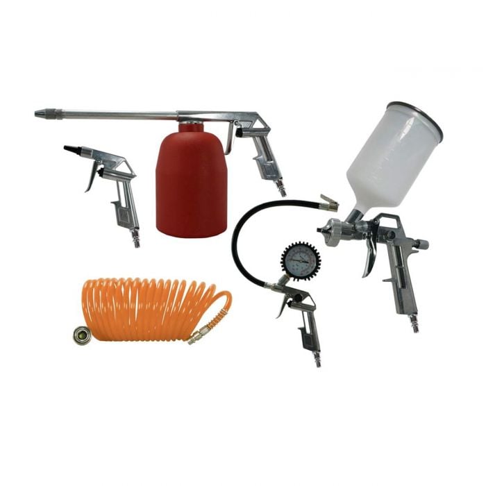 Kit Per Compressori Aria Compressa 5 Pezzi Con Attacchi A Baionetta Gonfia E Vernicia 84584374