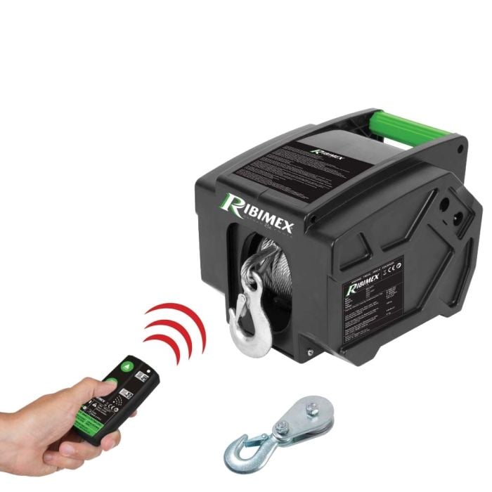 Verricello Elettrico Greensen 12VDC - Telecomando Radio, Cavo Acciaio 15m, Portata 1818kg