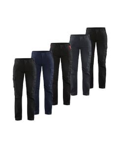 YOCUR Pantaloni Donna Vita Alta In Cotone Elasticizzato - Modello Dritto Con Tasche E Coulisse - Lavoro E Tempo Libero - Nero Taglia M - 2