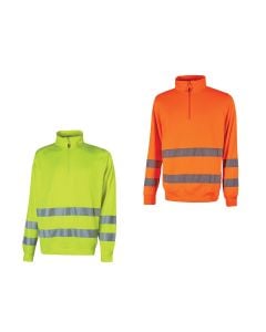 Felpa Alta Visibilità Quarter Zip – Hi Viz Riflettente, Pile, Lavoro E Sicurezza, UK